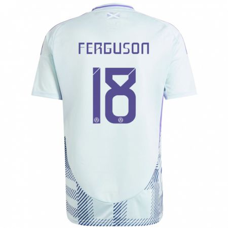 Kandiny Gyermek Skócia Lewis Ferguson #18 Világos Menta Kék Idegenbeli Jersey 24-26 Mez Póló Ing