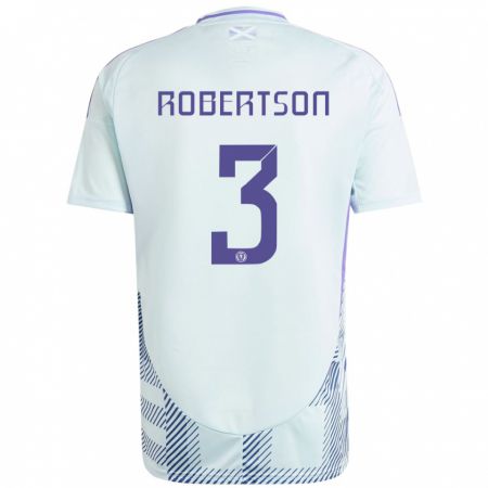 Kandiny Gyermek Skócia Andrew Robertson #3 Világos Menta Kék Idegenbeli Jersey 24-26 Mez Póló Ing