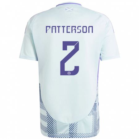 Kandiny Gyermek Skócia Nathan Patterson #2 Világos Menta Kék Idegenbeli Jersey 24-26 Mez Póló Ing