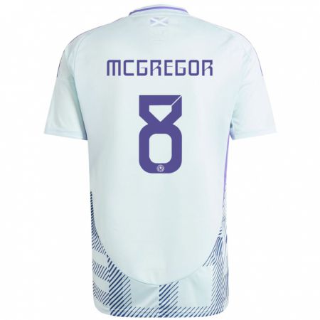 Kandiny Gyermek Skócia Callum Mcgregor #8 Világos Menta Kék Idegenbeli Jersey 24-26 Mez Póló Ing