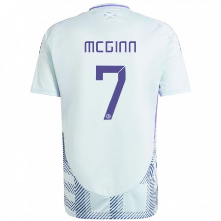 Kandiny Gyermek Skócia John Mcginn #7 Világos Menta Kék Idegenbeli Jersey 24-26 Mez Póló Ing