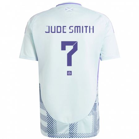 Kandiny Gyermek Skócia Jude Smith #0 Világos Menta Kék Idegenbeli Jersey 24-26 Mez Póló Ing