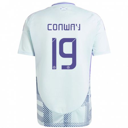 Kandiny Gyermek Skócia Tommy Conway #19 Világos Menta Kék Idegenbeli Jersey 24-26 Mez Póló Ing