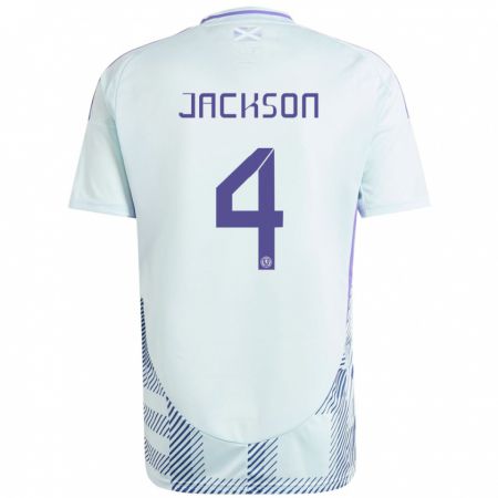 Kandiny Gyermek Skócia Louis Jackson #4 Világos Menta Kék Idegenbeli Jersey 24-26 Mez Póló Ing