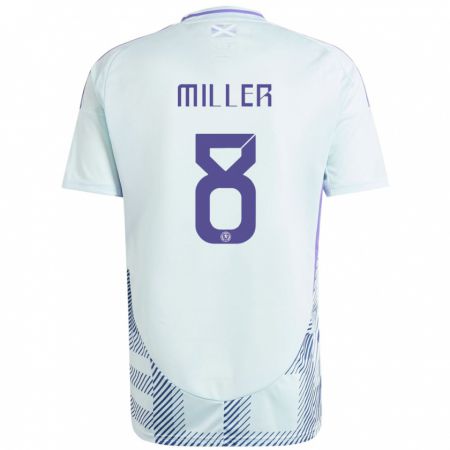 Kandiny Gyermek Skócia Lennon Miller #8 Világos Menta Kék Idegenbeli Jersey 24-26 Mez Póló Ing