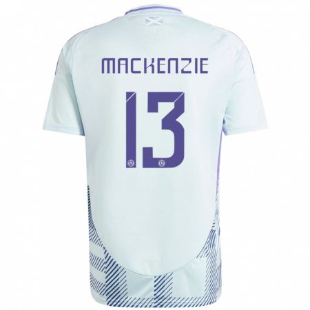 Kandiny Gyermek Skócia Zander Mackenzie #13 Világos Menta Kék Idegenbeli Jersey 24-26 Mez Póló Ing