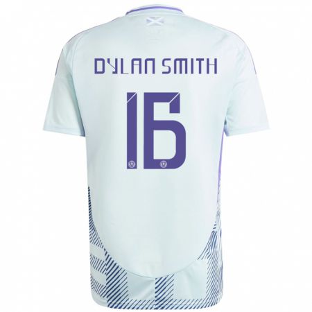 Kandiny Gyermek Skócia Dylan Smith #16 Világos Menta Kék Idegenbeli Jersey 24-26 Mez Póló Ing