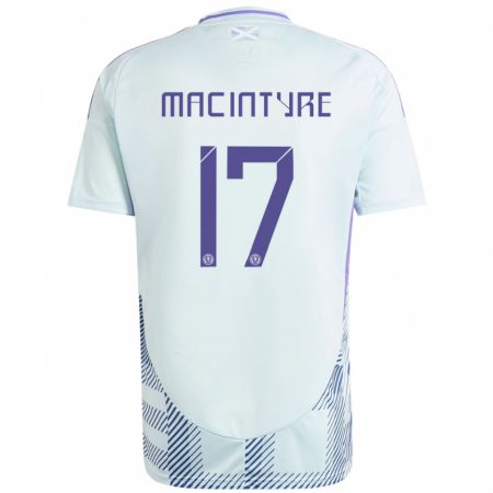 Kandiny Gyermek Skócia Jacob Macintyre #17 Világos Menta Kék Idegenbeli Jersey 24-26 Mez Póló Ing