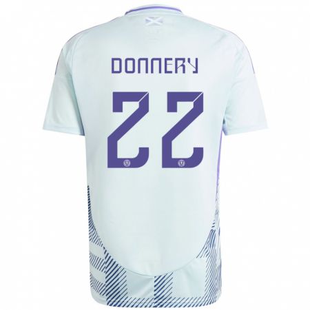 Kandiny Gyermek Skócia Julian Donnery #22 Világos Menta Kék Idegenbeli Jersey 24-26 Mez Póló Ing