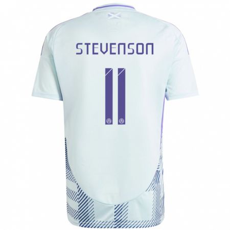 Kandiny Gyermek Skócia Gus Stevenson #11 Világos Menta Kék Idegenbeli Jersey 24-26 Mez Póló Ing