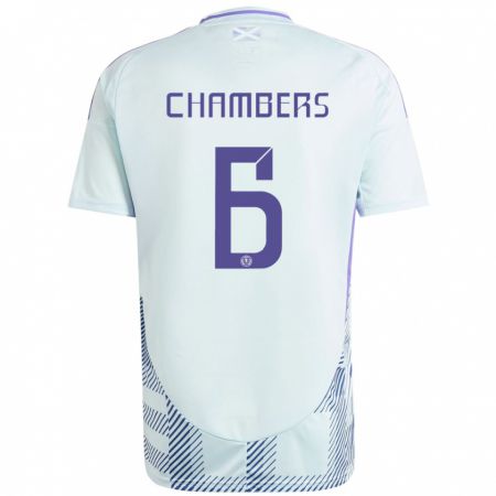 Kandiny Gyermek Skócia Sam Chambers #6 Világos Menta Kék Idegenbeli Jersey 24-26 Mez Póló Ing