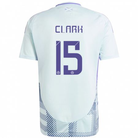 Kandiny Gyermek Skócia Jenna Clark #15 Világos Menta Kék Idegenbeli Jersey 24-26 Mez Póló Ing