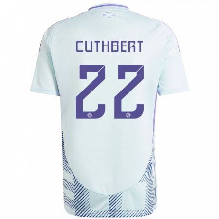 Kandiny Gyermek Skócia Erin Cuthbert #22 Világos Menta Kék Idegenbeli Jersey 24-26 Mez Póló Ing