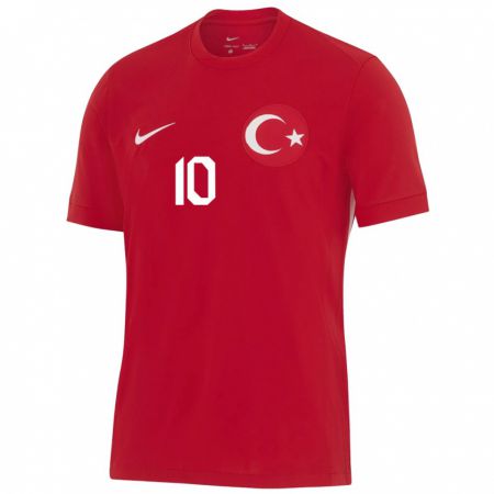 Kandiny Gyermek Törökország Hakan Çalhanoğlu #10 Piros Idegenbeli Jersey 24-26 Mez Póló Ing