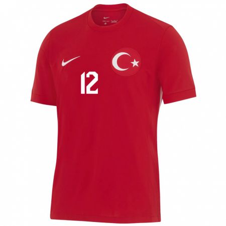 Kandiny Gyermek Törökország Arif Şimşir #12 Piros Idegenbeli Jersey 24-26 Mez Póló Ing