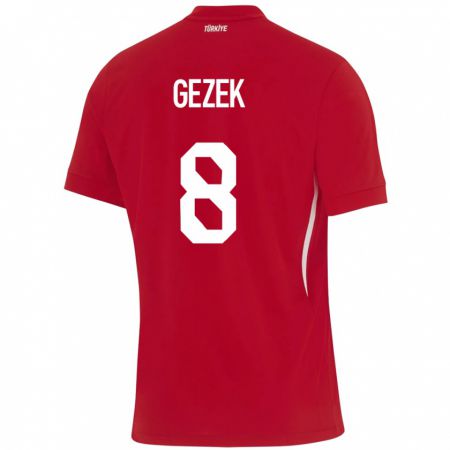 Kandiny Gyermek Törökország Baran Gezek #8 Piros Idegenbeli Jersey 24-26 Mez Póló Ing