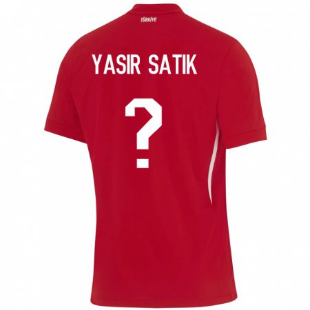 Kandiny Gyermek Törökország Üveys Yasir Satık #0 Piros Idegenbeli Jersey 24-26 Mez Póló Ing