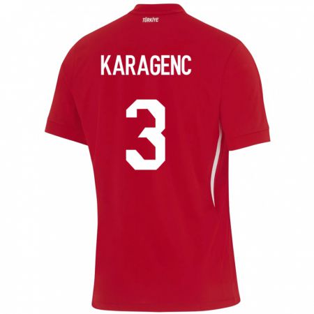 Kandiny Gyermek Törökország Didem Karagenç #3 Piros Idegenbeli Jersey 24-26 Mez Póló Ing