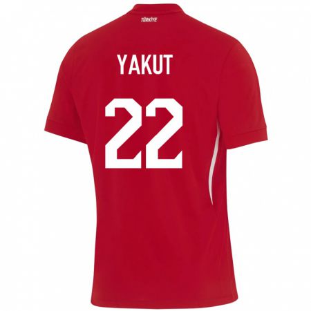 Kandiny Gyermek Törökország Narin Yakut #22 Piros Idegenbeli Jersey 24-26 Mez Póló Ing