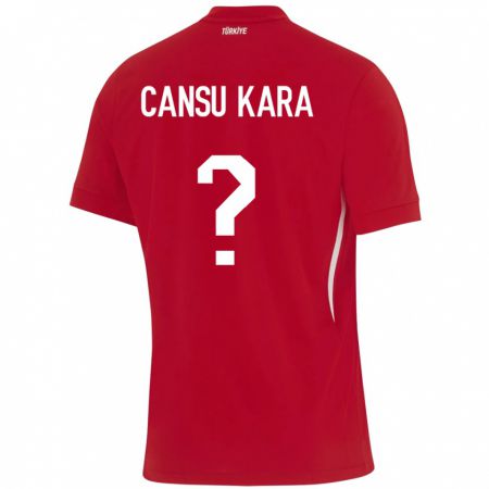 Kandiny Gyermek Törökország İlayda Cansu Kara #0 Piros Idegenbeli Jersey 24-26 Mez Póló Ing