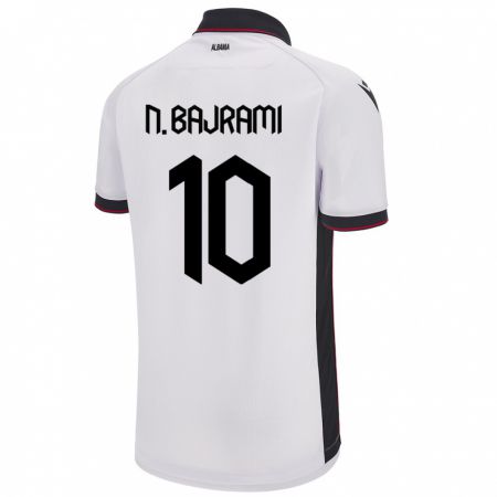 Kandiny Gyermek Albania Nedim Bajrami #10 Fehér Idegenbeli Jersey 24-26 Mez Póló Ing