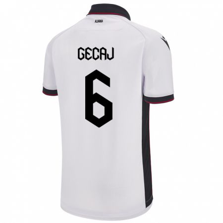 Kandiny Gyermek Albania Kris Gecaj #6 Fehér Idegenbeli Jersey 24-26 Mez Póló Ing