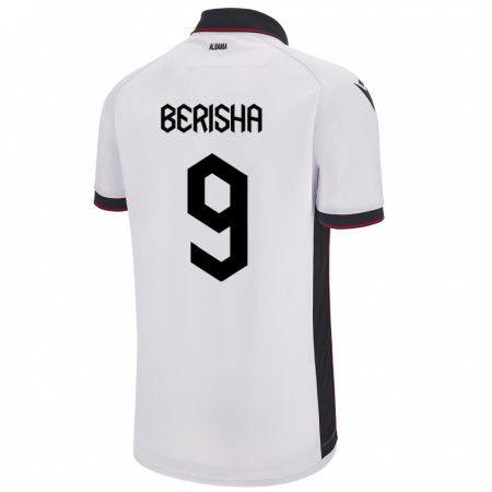 Kandiny Gyermek Albania Fortesa Berisha #9 Fehér Idegenbeli Jersey 24-26 Mez Póló Ing