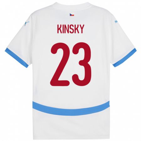 Kandiny Gyermek Csehország Antonin Kinsky #23 Fehér Idegenbeli Jersey 24-26 Mez Póló Ing