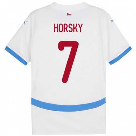 Kandiny Gyermek Csehország Filip Horsky #7 Fehér Idegenbeli Jersey 24-26 Mez Póló Ing