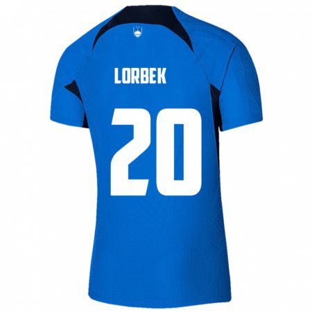 Kandiny Gyermek Szlovénia Anej Lorbek #20 Kék Idegenbeli Jersey 24-26 Mez Póló Ing