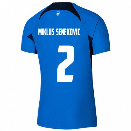 Kandiny Gyermek Szlovénia Gal Miklus Senekovic #2 Kék Idegenbeli Jersey 24-26 Mez Póló Ing