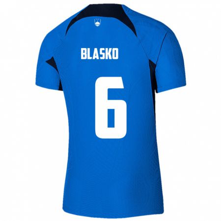 Kandiny Gyermek Szlovénia Svit Blasko #6 Kék Idegenbeli Jersey 24-26 Mez Póló Ing