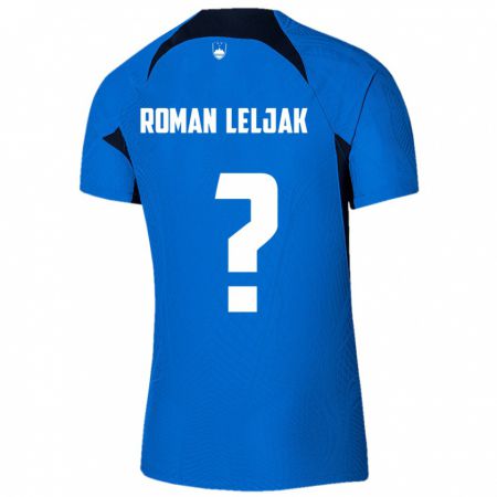 Kandiny Gyermek Szlovénia Nejc Roman Leljak #0 Kék Idegenbeli Jersey 24-26 Mez Póló Ing