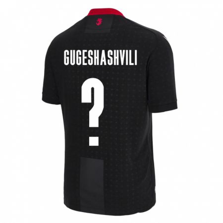 Kandiny Gyermek Grúzia Zaza Gugeshashvili #0 Fekete Idegenbeli Jersey 24-26 Mez Póló Ing