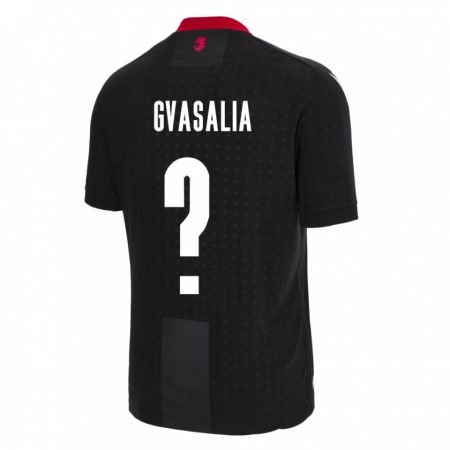 Kandiny Gyermek Grúzia Giorgi Gvasalia #0 Fekete Idegenbeli Jersey 24-26 Mez Póló Ing