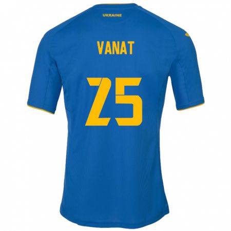 Kandiny Gyermek Ukrajna Vladyslav Vanat #25 Kék Idegenbeli Jersey 24-26 Mez Póló Ing