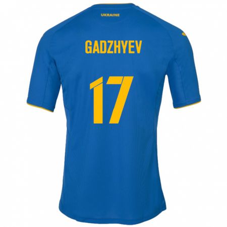 Kandiny Gyermek Ukrajna Ramik Gadzhyev #17 Kék Idegenbeli Jersey 24-26 Mez Póló Ing