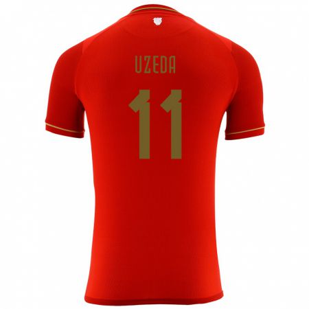 Kandiny Gyermek Bolívia Javier Uzeda #11 Piros Idegenbeli Jersey 24-26 Mez Póló Ing