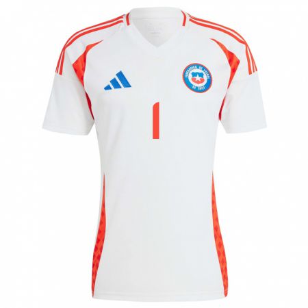 Kandiny Gyermek Chile Vicente Reyes #1 Fehér Idegenbeli Jersey 24-26 Mez Póló Ing