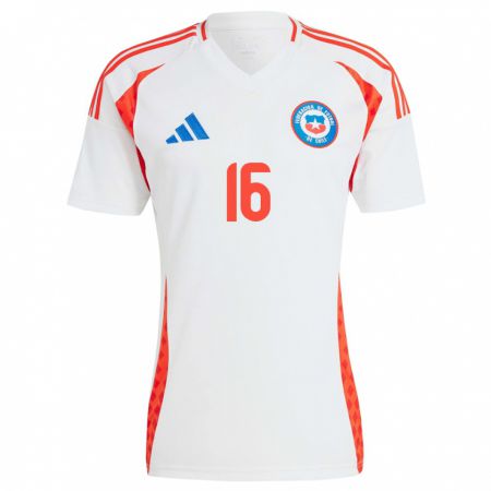 Kandiny Gyermek Chile Vicente Ramírez #16 Fehér Idegenbeli Jersey 24-26 Mez Póló Ing