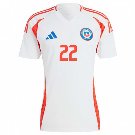 Kandiny Gyermek Chile Kathalina Guerrero #22 Fehér Idegenbeli Jersey 24-26 Mez Póló Ing