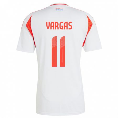 Kandiny Gyermek Chile Eduardo Vargas #11 Fehér Idegenbeli Jersey 24-26 Mez Póló Ing