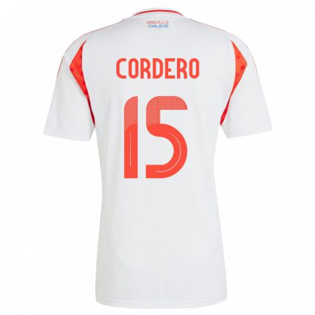 Kandiny Gyermek Chile Renato Cordero #15 Fehér Idegenbeli Jersey 24-26 Mez Póló Ing