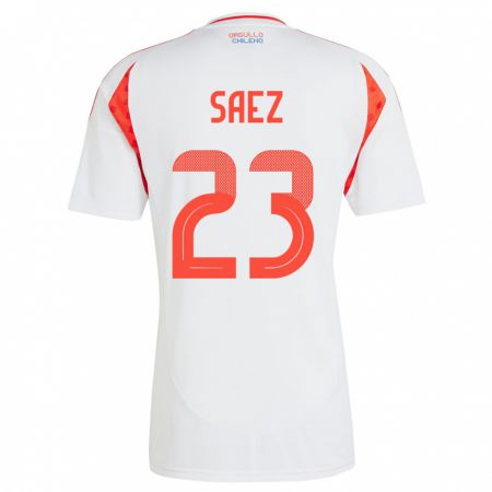 Kandiny Gyermek Chile Ignacio Sáez #23 Fehér Idegenbeli Jersey 24-26 Mez Póló Ing