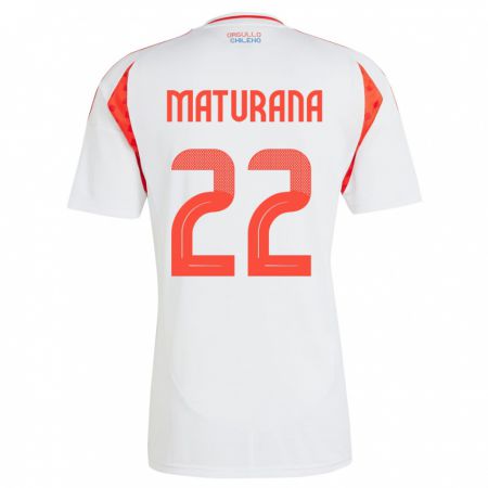 Kandiny Gyermek Chile Martín Maturana #22 Fehér Idegenbeli Jersey 24-26 Mez Póló Ing