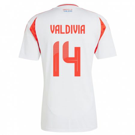 Kandiny Gyermek Chile Felipe Valdivia #14 Fehér Idegenbeli Jersey 24-26 Mez Póló Ing