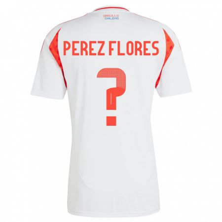 Kandiny Gyermek Chile Benjamín Pérez Flores #0 Fehér Idegenbeli Jersey 24-26 Mez Póló Ing