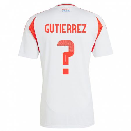 Kandiny Gyermek Chile Felipe Gutierrez #0 Fehér Idegenbeli Jersey 24-26 Mez Póló Ing