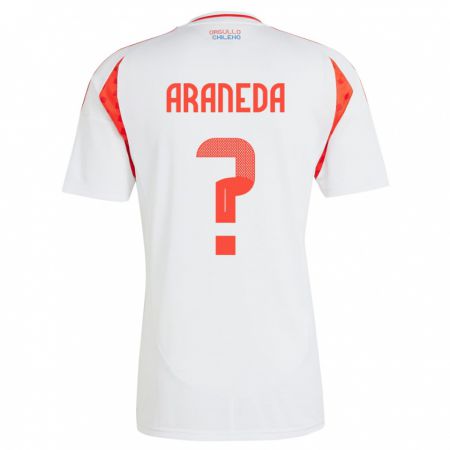 Kandiny Gyermek Chile Arantxa Araneda #0 Fehér Idegenbeli Jersey 24-26 Mez Póló Ing