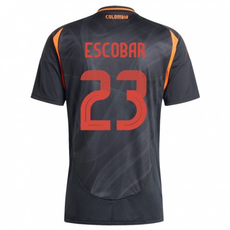 Kandiny Gyermek Kolumbia Josen Escobar #23 Fekete Idegenbeli Jersey 24-26 Mez Póló Ing